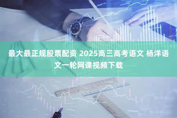 最大最正规股票配资 2025高三高考语文 杨洋语文一轮网课视频下载